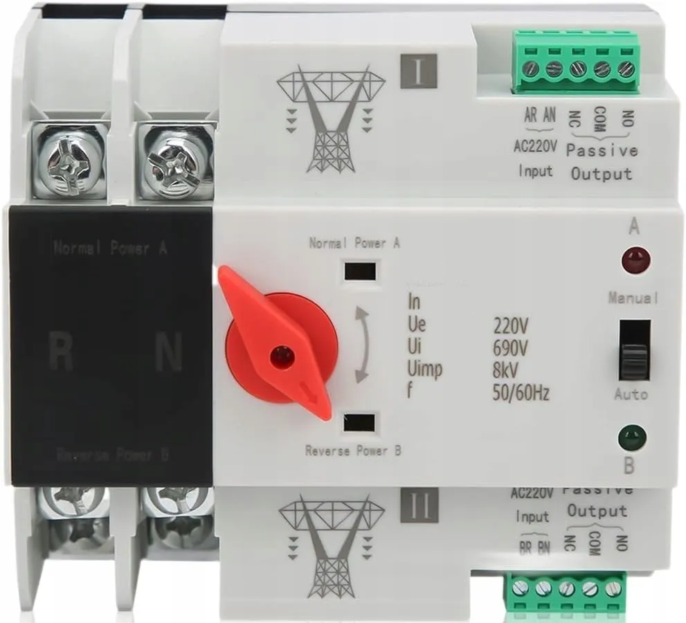 サポート役 ヨーコ RRR Automatyczny Przełącznik Zasilania ATS 63A 2P Sieć-Agregat