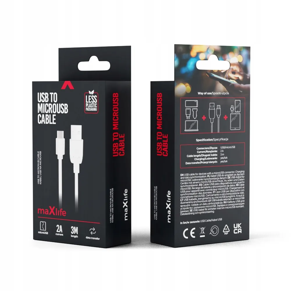 maxlife-kabel-ladowania-usb-microusb-3m-2a-bialy