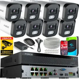 force-zestaw-monitoringu-8x-kamera-ip-2mpx-full-hd-rejestrator-poe