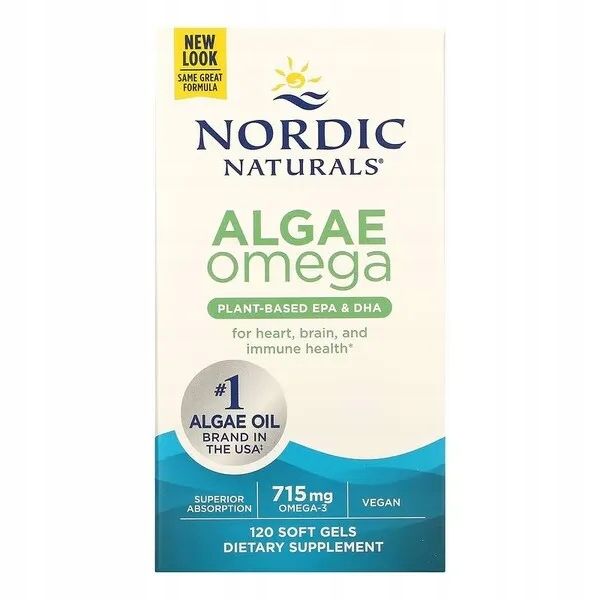 Zdjęcia - Witaminy i składniki mineralne Nordic Naturals ﻿ - Algae Omega, 715mg, Omega 3, EPA, DHA, 120 kapsułek 