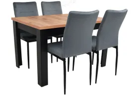 stol-80x120-rozkladany-do-180-cm-blat-kraft-i-4-tapicerowane-krzesla-szare
