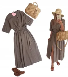 sukienka-muslinowa-dluga-bawelna-brazowa-rozciecie