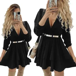 sukienka-rozkloszowana-kopertowy-dekolt-czern