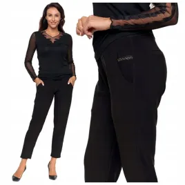 czarne-spodnie-damskie-moraj-elastyczne-podwyzszony-stan-proste-3xl-4xl
