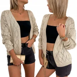 zloty-kardigan-azurowy-niezapinany-narzutka-uni-eagle-zloty