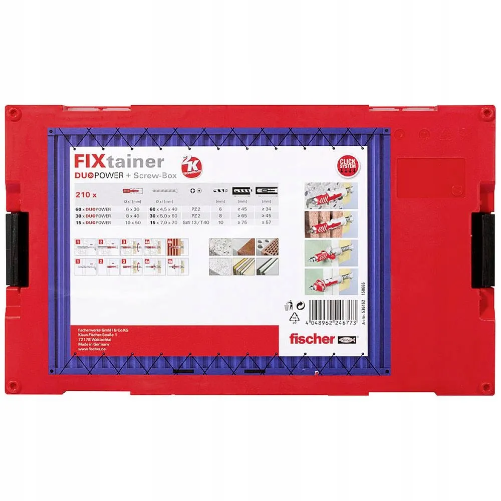 fixtainer-kolki-duopower-210wkrety-stan-nowy