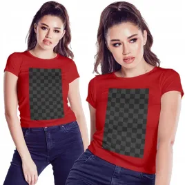 koszulka-damska-kobieca-t-shirt-unikalny-design-kratka-krata-2xl-jakosc