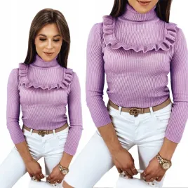 prazkowany-sweter-damski-golf-kolory-ox128-uni