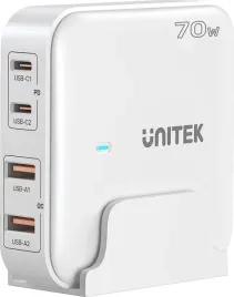 unitek-ladowarka-biurkowa-gan-70w-2xusb-a-2xusb-c-biala