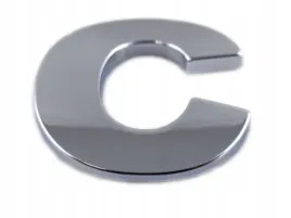 emblemat-litera-literka-cyfra-cyfry-chrom-c-c