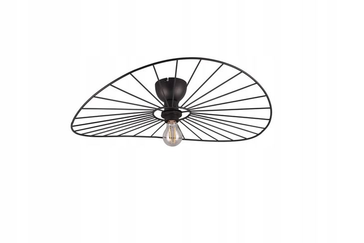 Zdjęcia - Żyrandol / lampa Trio Lampa sufitowa czarna druciany kapelusz 60 cm do salonu sypialni RL 