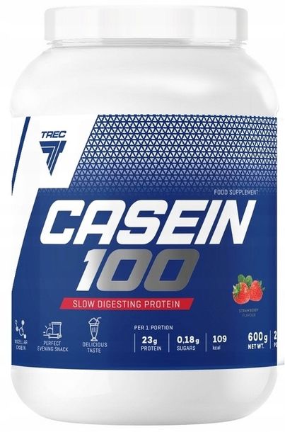 Фото - Протеїн ﻿TREC CASEIN 100 600g BIAŁKO NA NOC KAZEINA WHEY POWOLNE UWALNIANIE