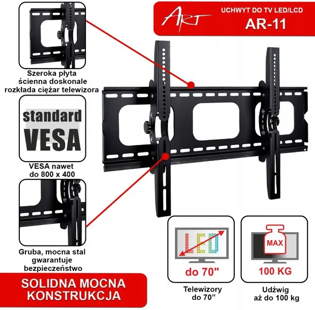 uchwyt-tv-scienny-led-lcd-art-42-100-standard-vesa-200-x-200-300-x-200-300-x-300-300-x-400-400-x-400-600-x-400-800-x-400