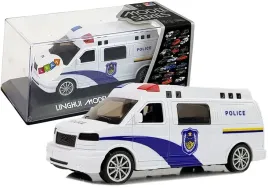 biale-auto-policja-ze-swiatlami-i-dzwiekiem-z-naciagiem