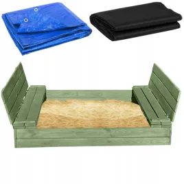 piaskownica-drewniana-150x150xxl-skladana-zamykana-z-lawkami-zielona-gratis