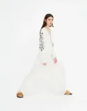 pull-and-bear-kremowy-kombinezon-paski-hafty-m-stan-nowy