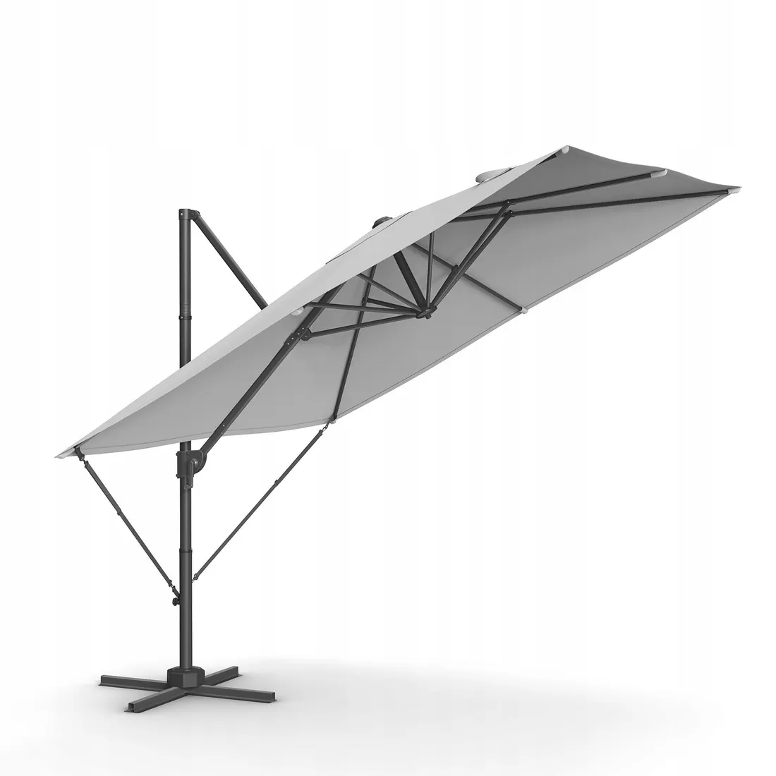 Erli Duży składany parasol ogrodowy UPF 50+ mechanizm korbowy podstawa ...