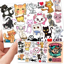 tatuaze-zmywalne-dla-dzieci-koty-wzory-oryginalne