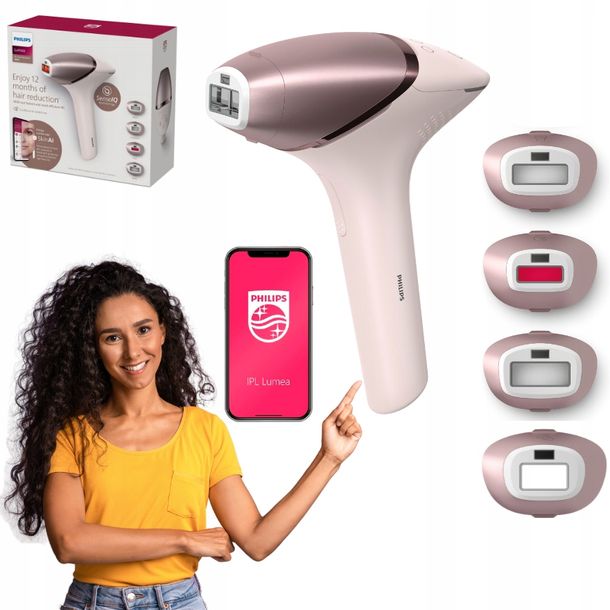 DEPILATOR LASEROWY IPL PHILIPS LUMEA ZESTAW X4 NASADKI TWARZ BIKINI PACHY