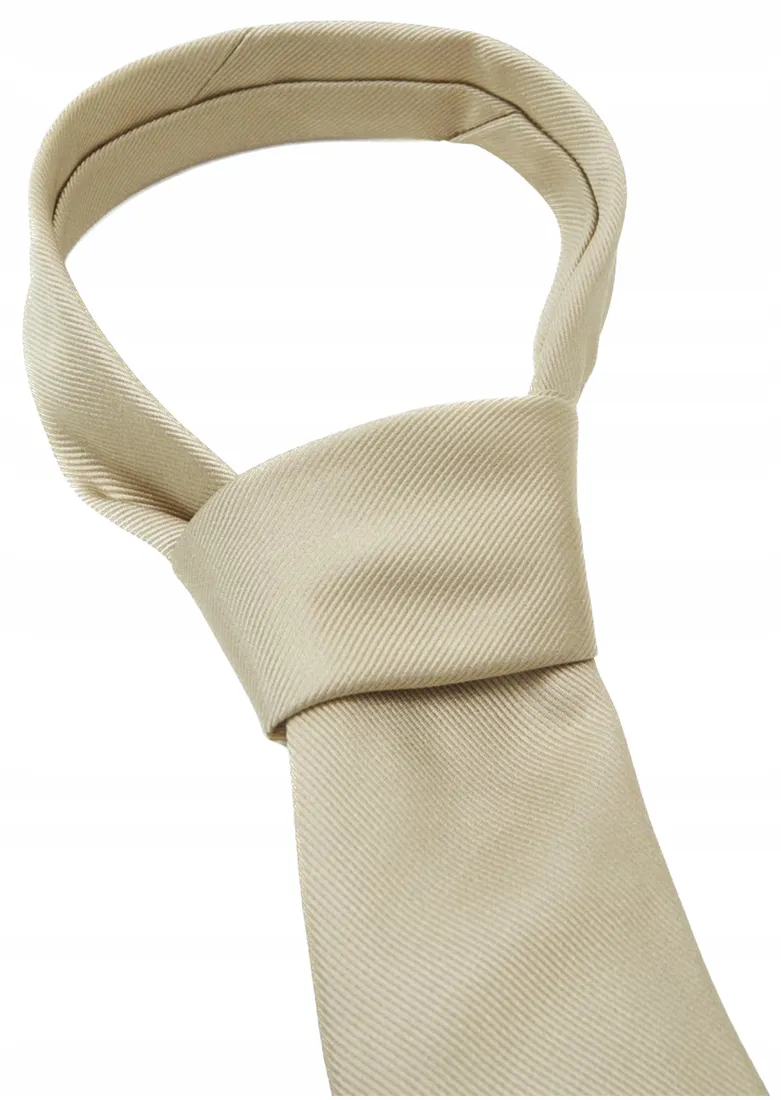 krawat-meski-jedwabny-boss-piaskowy-stan-nowy