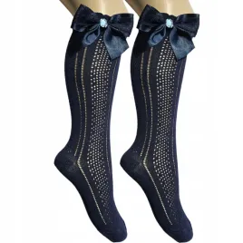 podkolanowki-dzieciece-skarpetki-wysokie-azurowe-granat-9-10-lat