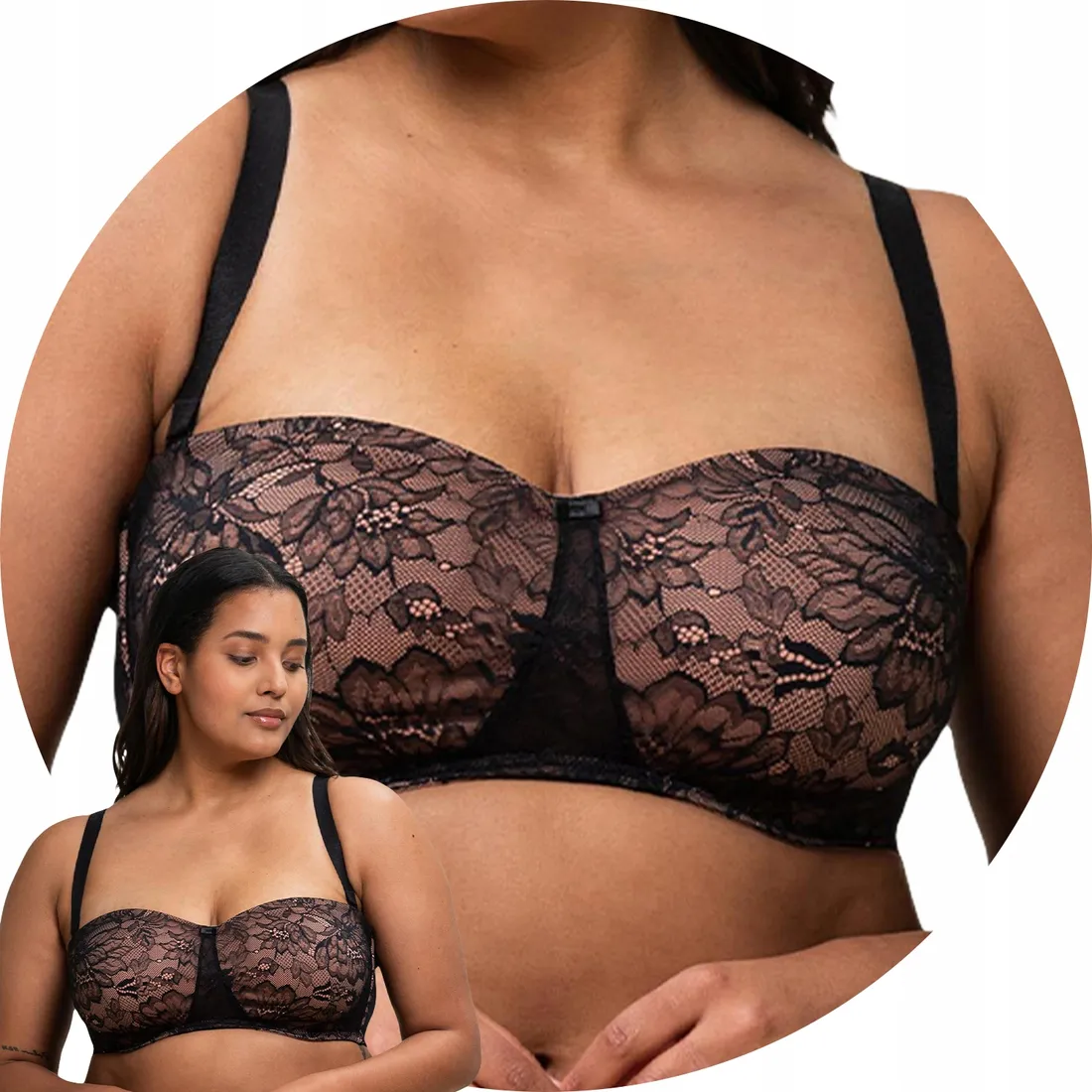 Triumph 10208004 czarny koronka 85F Biustonosz miękki SOFT