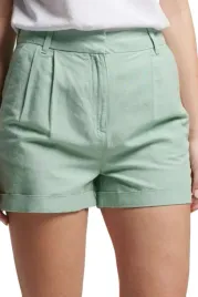spodenki-damskie-superdry-studios-linen-szorty-mietowy