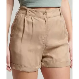 spodenki-damskie-superdry-studios-cupro-szorty-bezowe