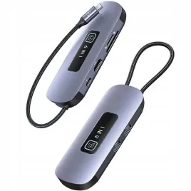 adapter-usams-hub-6w1-2xusb-3-0-tf-sd-usb-c-hdmi-pd100w-szary