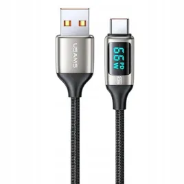 kabel-usams-pleciony-u78-usb-c-1-2m-led-6a-fast-charging-bialy