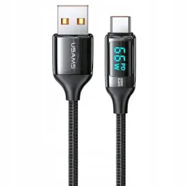 kabel-usams-pleciony-u78-usb-c-1-2m-led-6a-fast-charging-czarny