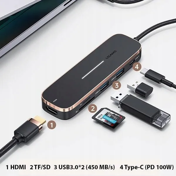 usams-adapter-hub-2xusb-usb-c-hdmi-micro-sd-sd-do-laptopa-czarny
