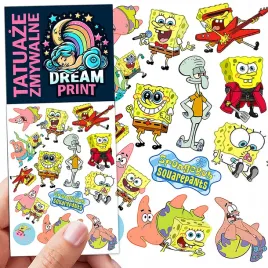 tatuaze-zmywalne-dla-dzieci-spongebob-wzory-oryginalne