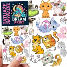 tatuaze-zmywalne-dla-dzieci-koty-wzory-oryginalne
