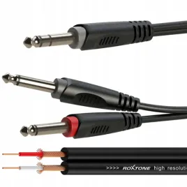 kabel-audio-jack-6-3mm-stereo-2-x-jack-6-3mm-mono-1m-roxtone-sayc100l1