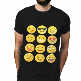 koszulka-meska-czarna-z-nadrukiem-emotikony-zolte-twarze-m