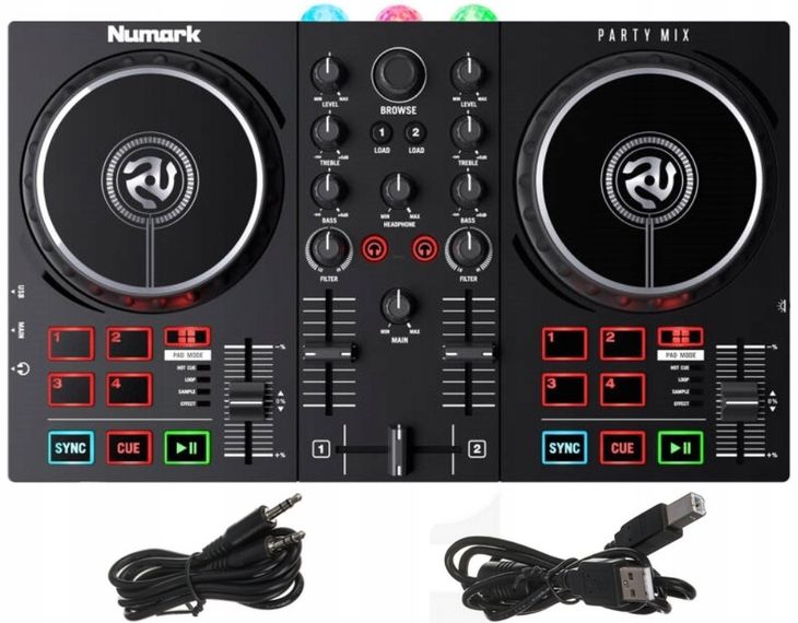 NUMARK PARTY MIX II MKII 2 KONSOLA DJ KONTROLER MIKSER LED + SERATO DJ LITE