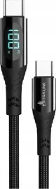 extralink-smart-life-usb-c-usb-c-z-wyswietlaczem-led-czarny-100w-200cm