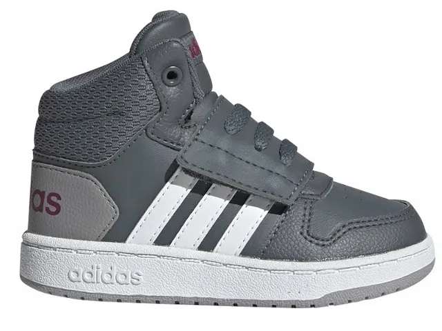 BUTY chłopięce ADIDAS HOOPS MID EE6717 na rzepy wysokie do