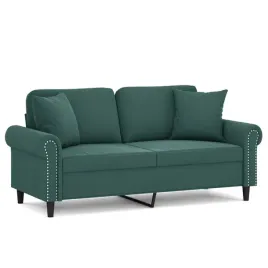 2-osobowa-sofa-z-poduszkami-ciemnozielona-140-cm-aksamit