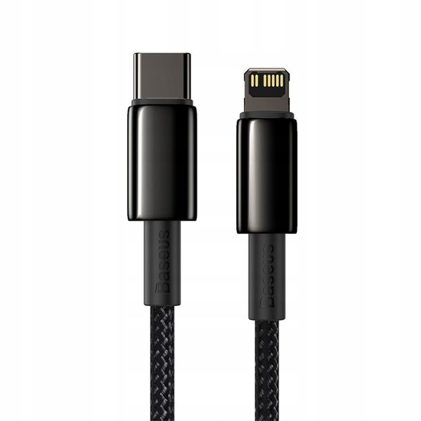 Kabel w oplocie Baseus USB-C / Lightning PD 20W 2m czarny