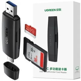 ugreen-adapter-czytnik-kart-sd-micro-sd-usb-a-usb-c-czarny