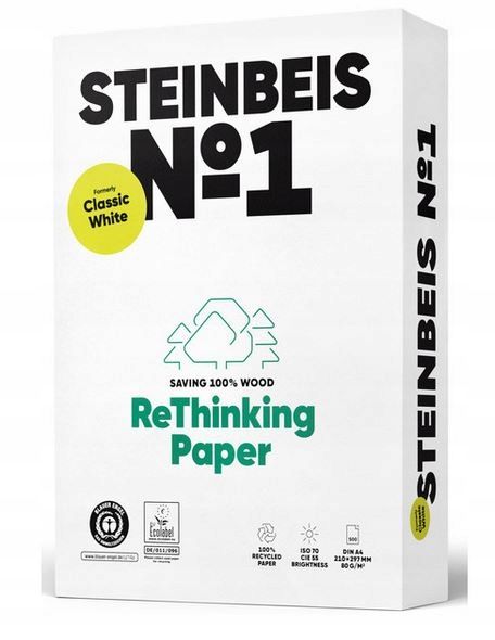 Фото - Папір No 1 Papier ksero recyklingowy szary A4 80g STEINBEIS 