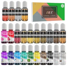 24-szt-tusz-alkoholowyor12-metalicznychor12-jasnychorzywica-epoksydowaor10ml