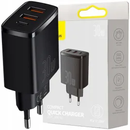 baseus-szybka-ladowarka-sieciowa-2xusb-usb-c-30w-3a-quick-charge-czarny