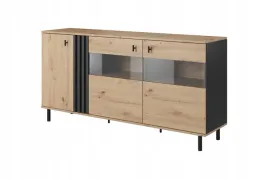 laski-madis-komoda-3d-z-witryna-161x40x82-cm-dab-artisan-antracyt