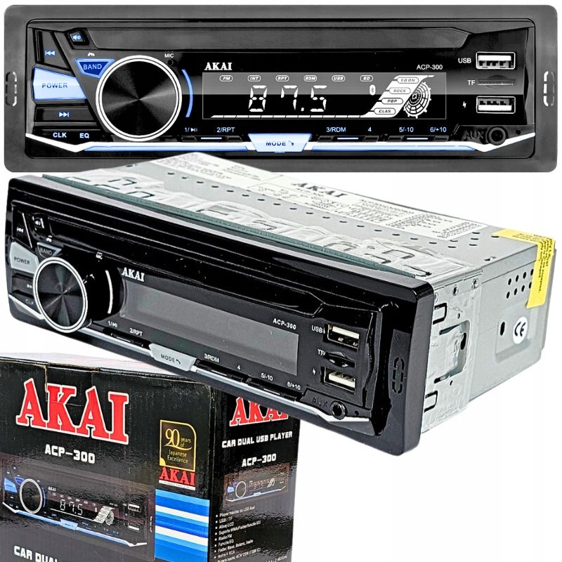 RADIO SAMOCHODOWE AKAI ACP-300 USB/SD/BT 4X25W LCD EQ DUAL