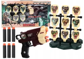 pistolet-na-pociski-piankowe-gra-zrecznosciowa-strzelanie-tarcza-dinozaury