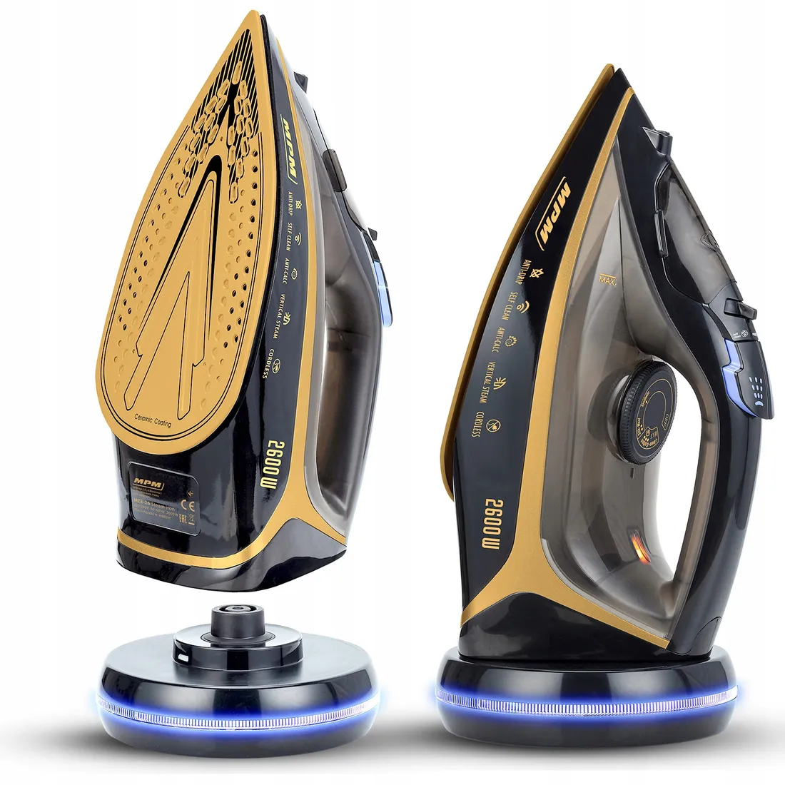 Żelazko bezprzewodowe parowe ceramiczne anti drip 2600W MZE-26 MPM