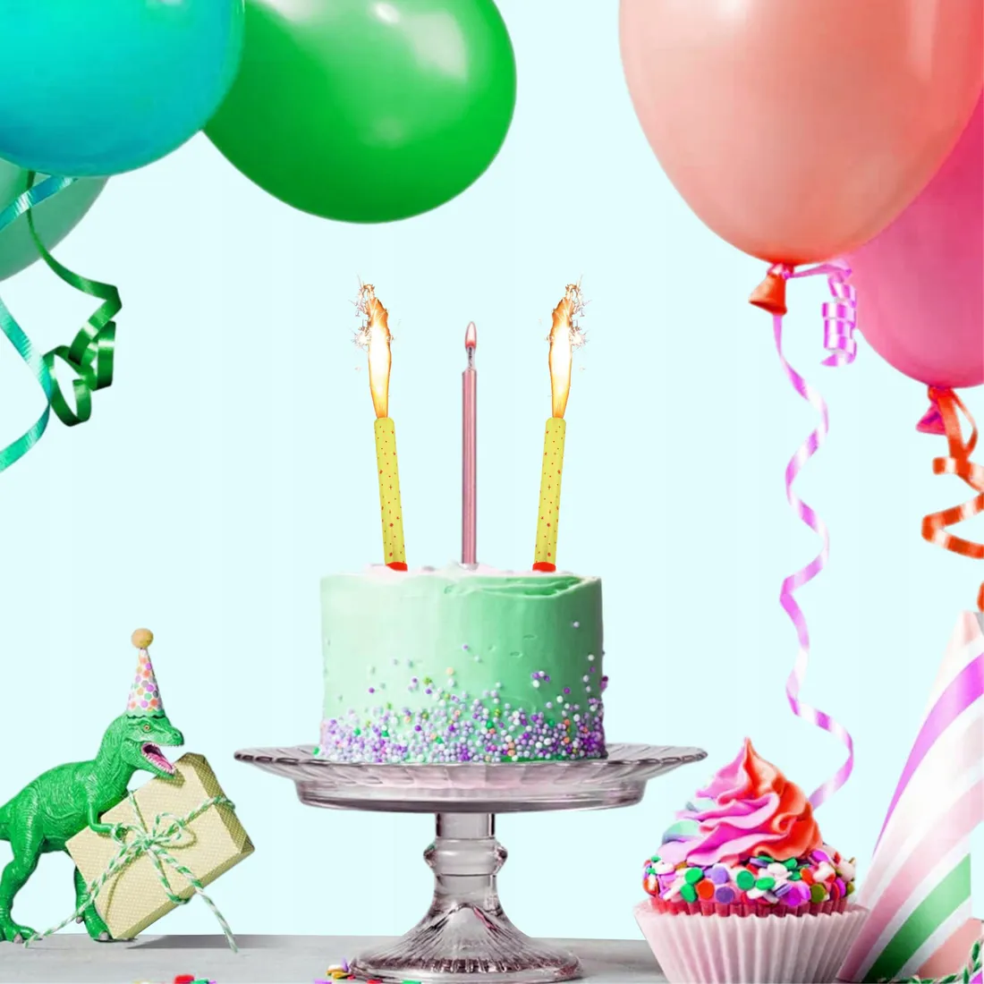 fontanna-tortowa-18cm-ozdoba-tortu-dekoracja-raca-urodziny-2-sztuki-stan-nowy